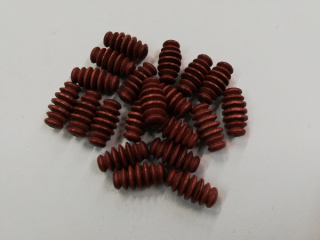 Dřevěné korálky pro tvorbu spirála cihlová - 18x8 mm