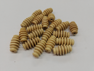 Dřevěné korálky pro tvorbu spirála přírodní - 18x8 mm