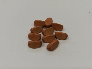 Dřevěné korálky pro tvorbu trojhranný ovál světle hnědá - 9x5 mm