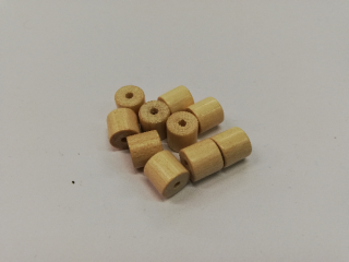 Dřevěné korálky pro tvorbu váleček přírodní - 8x8 mm