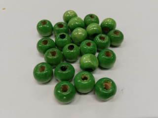 Dřevěné korálky pro tvorbu zelené 10mm - balení 20 ks