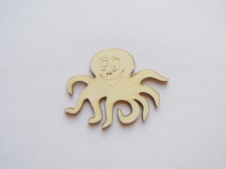 Dřevěný výřez - Chobotnice - 5,5 cm