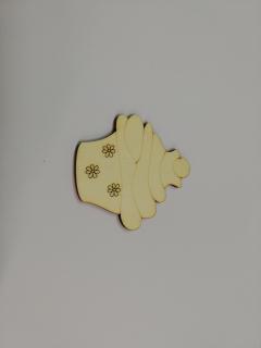 Dřevěný výřez - Cupcake kytička s třešničkou - 4 cm
