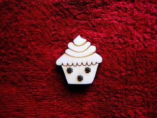Dřevěný výřez - Cupcake kytičky - 4 cm