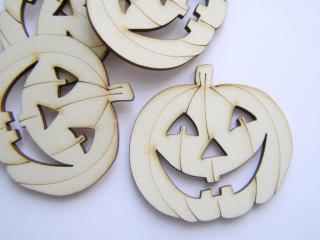 Dřevěný výřez - dýně Halloween 5 cm