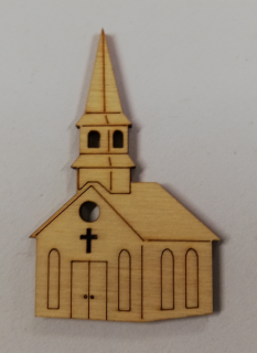 Dřevěný výřez - kostelík - 6x3,5cm (skladem)