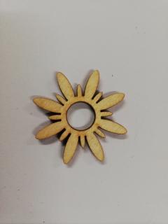 Dřevěný výřez - květina - 3,5cm