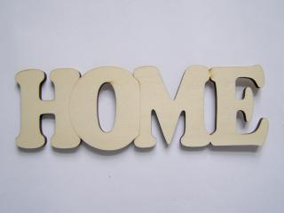 Dřevěný výřez - nápis HOME - 18 cm