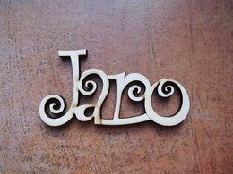 Dřevěný výřez - nápis Jaro - 5 x 9,5 cm