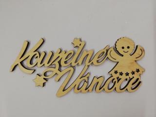 Dřevěný výřez - nápis Kouzelné Vánoce - 18 x 7,5 cm (skladem)