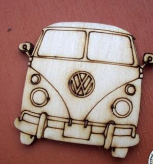 Dřevěný výřez překližka - auto VW  - 7,5 cm (skladem)