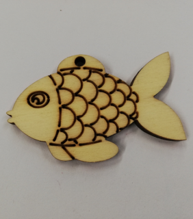 Dřevěný výřez - ryba - kapřík - 5,5 x 3 cm (skladem)