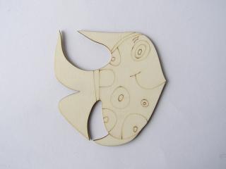Dřevěný výřez - Ryba špičatá - 10,5 cm