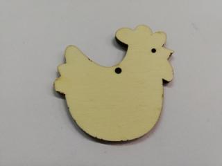 Dřevěný výřez z překližky vhodné pro další tvoření  - slepička 7x6,5cm
