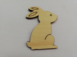 Dřevěný výřez z překližky vhodné pro další tvoření  - zajíček 7x5cm