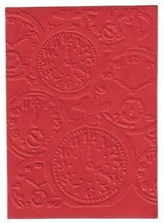 Embosovaná karta - ciferníky - červená