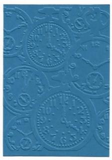Embosovaná karta - ciferníky - modrá