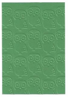 Embosovaná karta - sovičky - tm.zelená