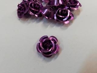 Kovová růžička - Fialová - 1,5cm