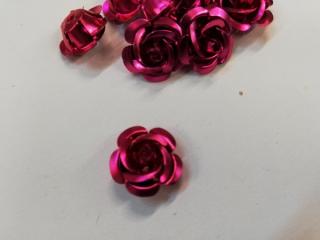 Kovová růžička - Růžová - 1,5cm