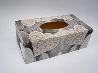 Krabička dřevěná na papírové kapesníky - Carpe diem