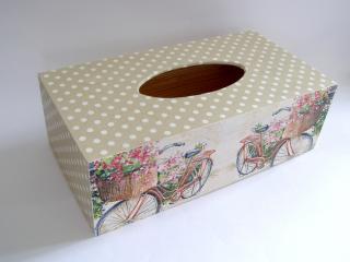 Krabička dřevěná na papírové kapesníky - Kolo