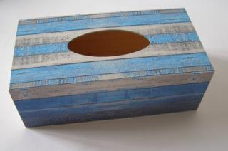 Krabička dřevěná na papírové kapesníky - Modré dřevo
