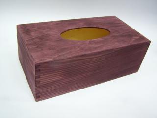 Krabička dřevěná na papírové kapesníky - mořená - teak