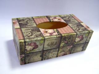 Krabička dřevěná na papírové kapesníky - Renesance