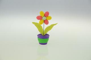 Kytička v květináči 13,5 cm - skládačka - vatovka