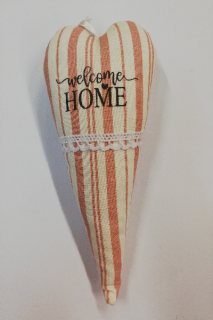 Látkové srdce č.4  červený - Welcome Home