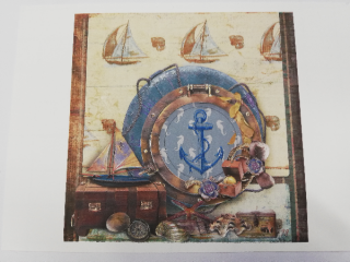 Nažehlovací obrázek na textil - Námořnická 1 - 13,5 x 13,5 cm