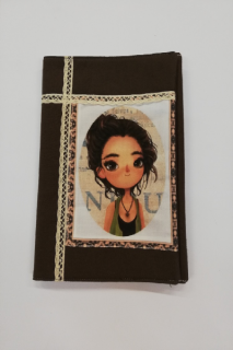 Obal na knihu nebo diář - 15,5 x 21,5 cm -  holčička 3