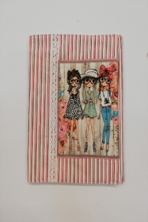 Obal na knihu nebo diář - 15,5 x 21,5 cm -  holčičky