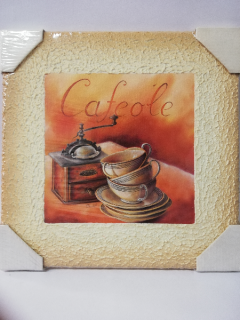 Obraz na desce 27 x 27 cm - Cafe ole