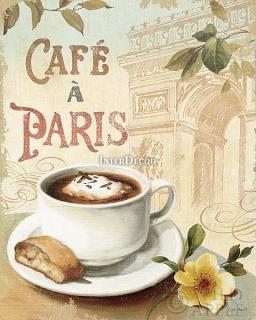 Obraz na desce 30 x 24 cm - Cafe Paris 2