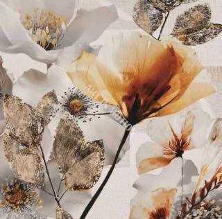 Obraz na desce 30 x 30 cm - Hnědé květy