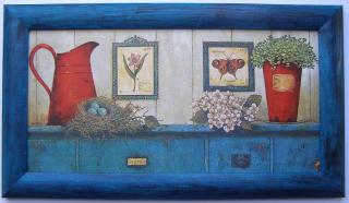 Obrázek 19 x 35 cm rámeček patina - Komoda
