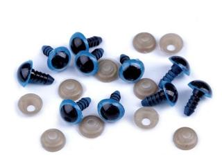 Oči glitrové s pojistkou Ø10 mm - modré - sada 2ks