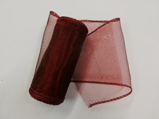 Organza šíře 12 cm obšitá - barva 48 bordó (cena za metr)
