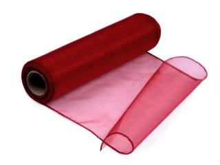Organza šíře 21 cm obšitá - barva 37 bordó (cena za metr)