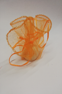 Organzový měšec oranžový 26cm