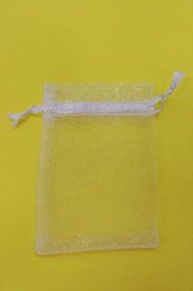 Organzový sáček - 9 x 7 cm - bílý