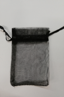 Organzový sáček - 9 x 7 cm - černý