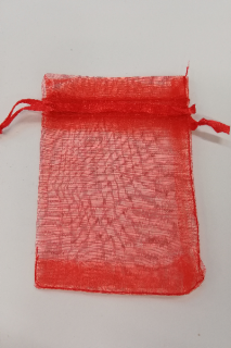 Organzový sáček - 9 x 7 cm - červený