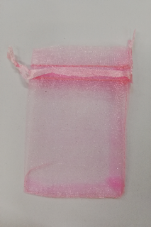 Organzový sáček - 9 x 7 cm - růžový