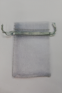 Organzový sáček - 9 x 7 cm - šedý