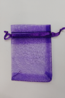 Organzový sáček - 9 x 7 cm - tmavě fialový