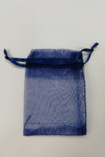Organzový sáček - 9 x 7 cm - tmavě modrý