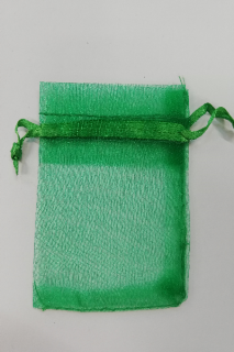 Organzový sáček - 9 x 7 cm - zelený